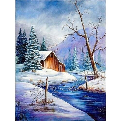 Scenery Landscape DIY 11CT Embroidery Cross Stitch Kits Needlework Craft Set Printed Canvas Cotton Thread Home Design