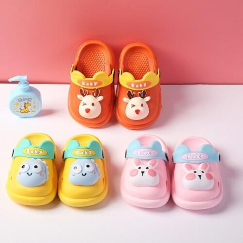 2021 Summer New Baby Cartoon Hole Shoes Children Nice Non Slip Soft Floor Old Boys Girl Beach Sandals 1-6 Years