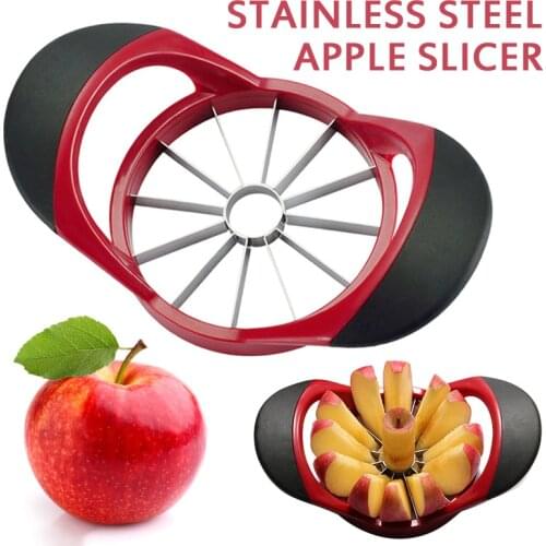 Upgraded Version 12-Blade Large Apple Cutter Stainless Steel Ultra-Sharp Apple Cutters Splitter Multi-function Cut Fruit Tools