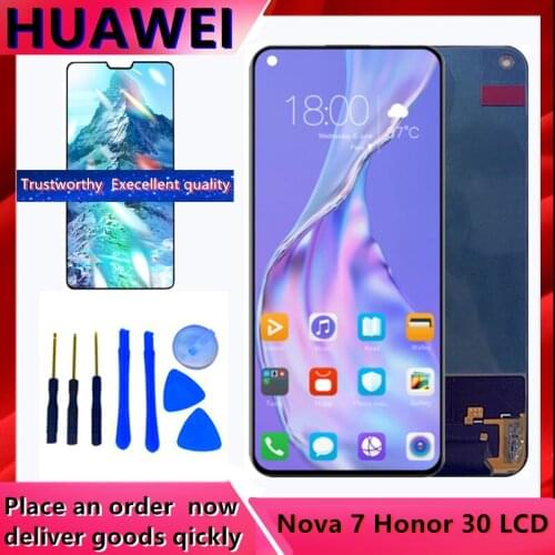 Original 6.53'' Lcd For Huawei Nova 7 Nova7 LCD Display + Touch Screen Digitizer Assembly Parts For Huawei Honor 30 Honor30 LCD