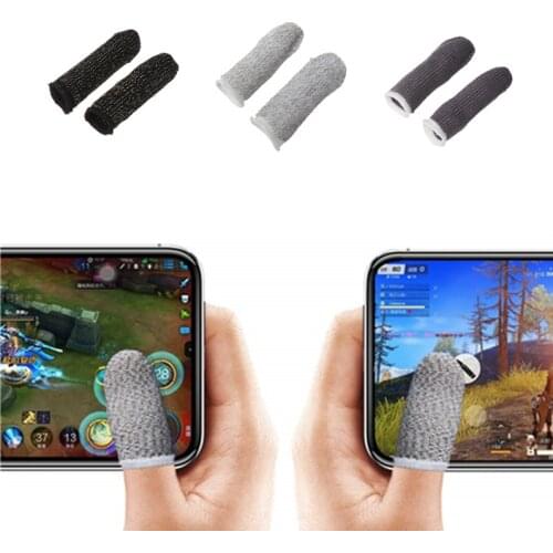 2 Pairs Finger Sleeve Touch Screen Gaming Gloves Sweatproof Breathable For PUBG Mobile Game Controller Fingertips