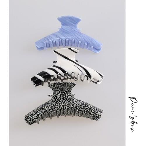 PerisBox 3 colors Turtle Acetate Hair Jaw Extra Large Tortoise Hair Claw for Thick Hair