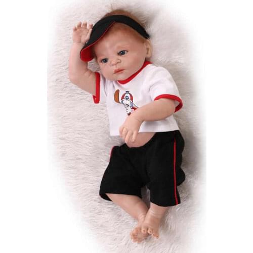 Handmade Full Silicone Reborn Newborn Baby Doll 23 Inch Realistic Babies Boy Brinquedo Bebe Kids Birthday Gift