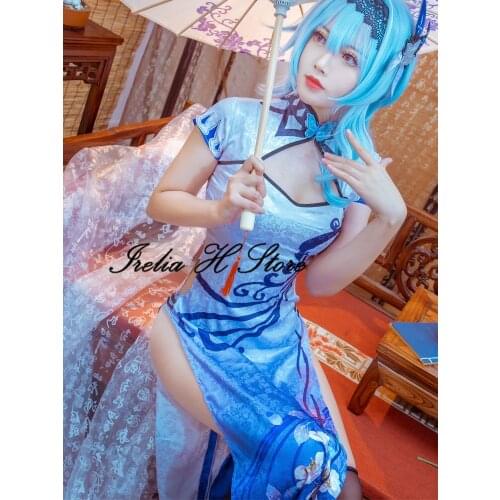 Pre-sale Irelia H Store Game eula Cosplays Genshin Impact Eula Cheongsam Cosplay Costume Halloween Costume
