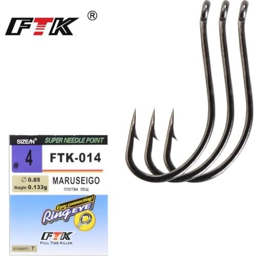 FTK MARUSEIGO Surf Fishing Hooks From Japan Eyed Ringed 7Pcs- 10Pcs /Pack Size 4 -16 # High Carbon Steel Sharp Single Hooks