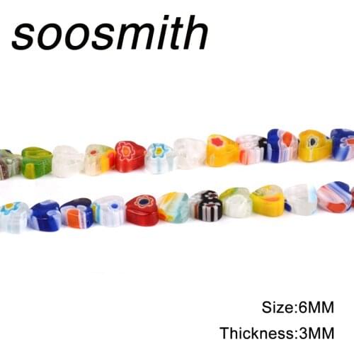 Heart Shape Lampwork Beads Charms Loose Spacer Beads For Jewelry Making Kralen DIY Bead Bracelet Necklace Sewing Craft Wholesale