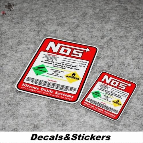 NO.L095 NOS Nitrous Oxide System Caution 3M Reflective Modified Stickers Car Glass Waterproof Decals Racing Motorcycle