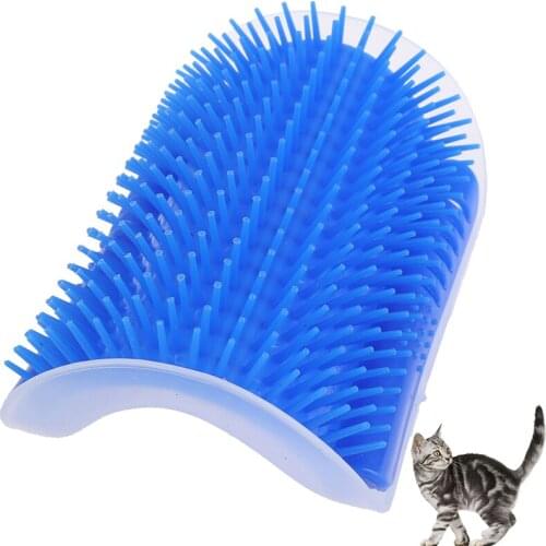 Corner Pet Brush Comb Play Cat Toy Plastic Scratch Bristles Arch Massager Self Grooming Cat Scratcher