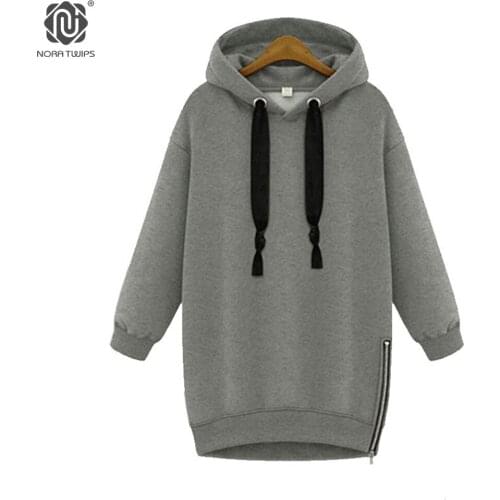 NORA TWIPS 2017 Winter Oversized Women Long Sleeve Hoodies Sweatshirts Plus Size 3XL 4XL Hooded Loose Pullovers sudadera mujer
