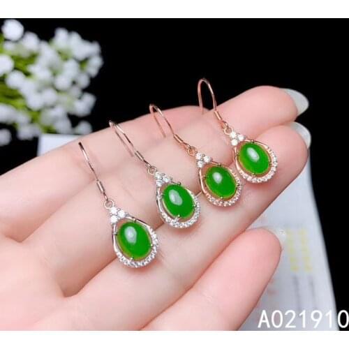 KJJEAXCMY boutique jewelry 925 sterling silver inlaid Natural jasper Fine Womens earrings support detection trendy