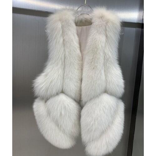 2021 new high-quality fur coat Real fox fur vest Womens natural fur vest 100% real fur jacket Genuine Leather Fur Waistcoat