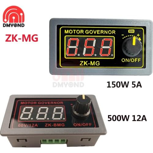 ZK-MG DC5-30V/9-60V 5A/12A PWM DC Motor Governor Adjustable Speed Encoder Digital Display Duty Cycle Maximum Frequency 15A 20A