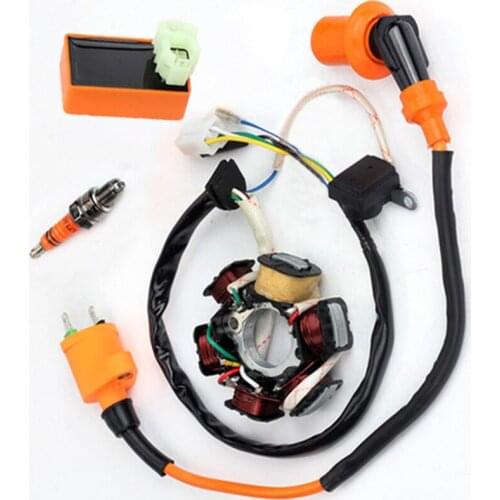 CDI Ignition Coil Spark Plug 6 pin For GY6 49CC 50CC ATV Moped Scooter Durable Parts