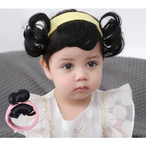1pc Hair accessories Fashion Realistic Cute Baby Girl Hair Wig Hat Cap Hairpiece Newborn Children Kids Girls Headbands Headwear