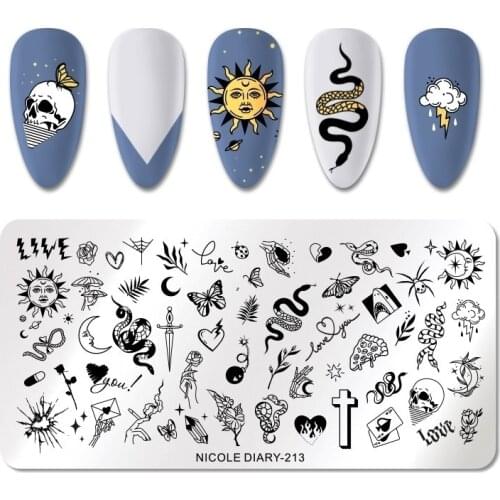 1pcs Stainless Steel Nail Art Templates Stamping Plate Design Nail Art Plate Printing Template Tool Nail Polish Print Stamper