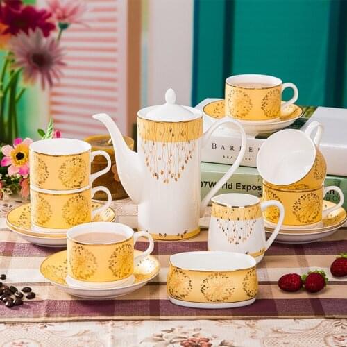 2021 Fashion Porcelain Ceramic Coffee Sets Coffee Cup Sets Coffee Tableware Ornaments Upscale Dinnerware Tableware Kitchen Sets