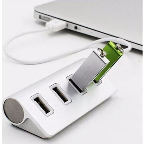 4 Port USB 3.0 HUB Aluminum Alloy Multi USB Hub Card Reader With Shielded Cable High Speed Power Adapter For PC Laptop