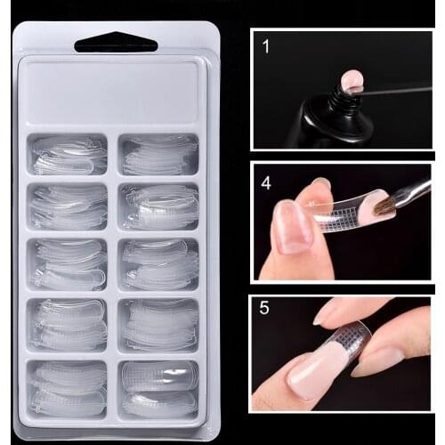500pcs Full Cover Sculpted Nail Tips Fake Finger Extension Clear/Natural/White Stiletto Ballerina Coffin Fake Nails Tip DIY Tool