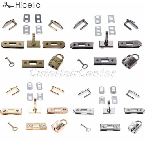 7pcs/set Bag Buckle Metal Lock Button Gold Silver Black Bronze DIY Craft Handmade Handbag Purse Luggage Hardware Hicello