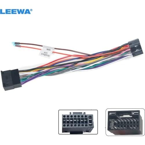 LEEWA Car 16pin Audio Wiring Harness For Chevrolet Aveo Lova Chery Landwind Stereo Installation Power Wire Adapter #CA1830