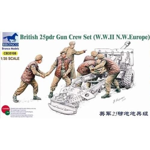 BRONCO CB35108 1/35 British 25pdr Gun Crew Set (WW2 N.W. Europe) - Scale model Kit