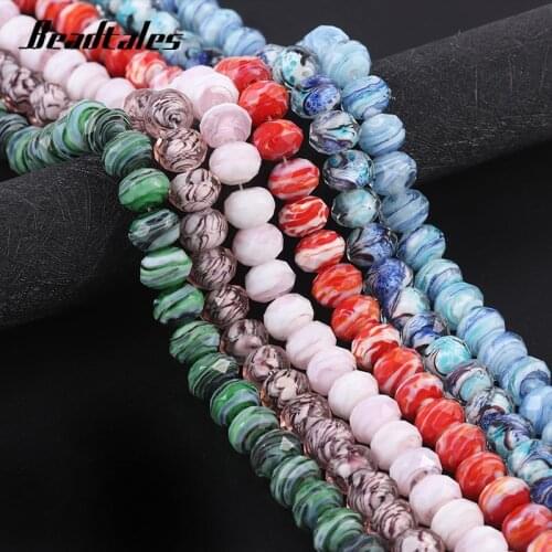 Beadtales Murano Faceted Color Mixing Beads Natural Loose Spacer Beads For Needlework Jewelry Making DIY Bracelet Earrings 15
