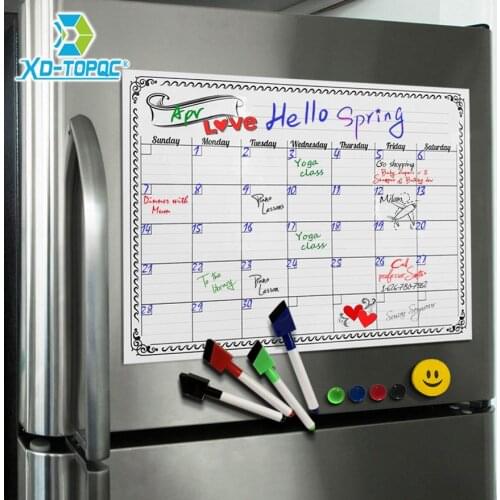 A3 Whiteboard Monthly Planner Magnetic Message Board Kitchen Daily Flexible Bulletin Memo Boards Fridge Magnet Drawing Calendar