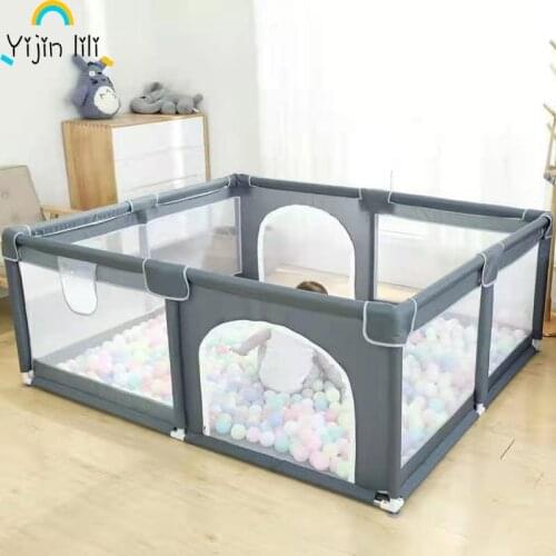 Double Door Playpen for Baby and Toddlers Large Size Sturdy Safety Playard Fence with Breathable Childrens Playground Park