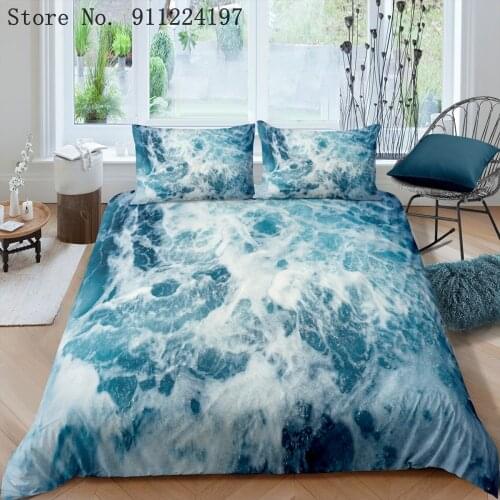Blue Sea Waves Duvet Cover Set For Adult Bedding Set 3d Printing 2/3pcs Quilt Cover Single Double Queen King Size Home Textiles