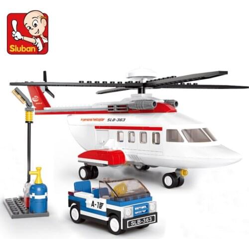 City Series Aviation Private Helicopter Airport Airplane Set Mini Car Figures DIY Model Building Blocks Toys for Children Gifts
