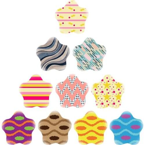 JWEIJIAO Cute Dot Pattern Cabochon Star Flat Back Art Photo Glass DIY Base Jewelry Discovery Making Accessories