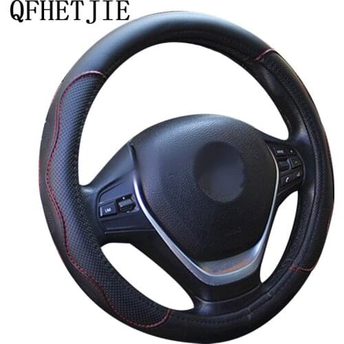 Hot Sell Environmental Rubber Inner Ring Leather Auto Car Steering Wheel Cover Apply to 38CM Car Steering Wheel Protector