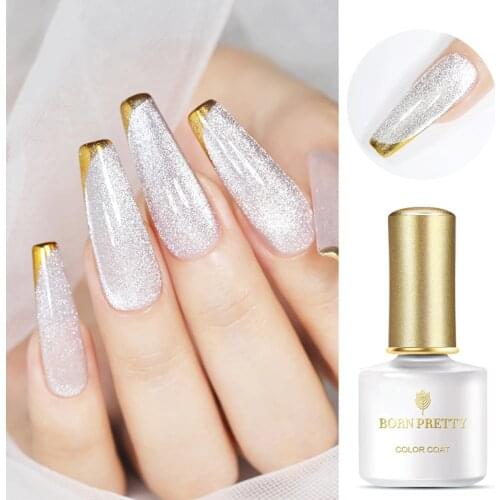 BORN PRETTY Cat Magnetic Gel Nail Polish Silver Snowlight Magnet Gel Soak Off UV Gel Semi-transparent Varnish Nail Art Design