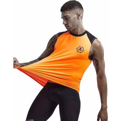 Mens High Elastic Tank Tops Bodybuilding Vest Quick Dry Running Vests Gym Top Men Fitness Sleeveless T-Shirts Singlet Gym