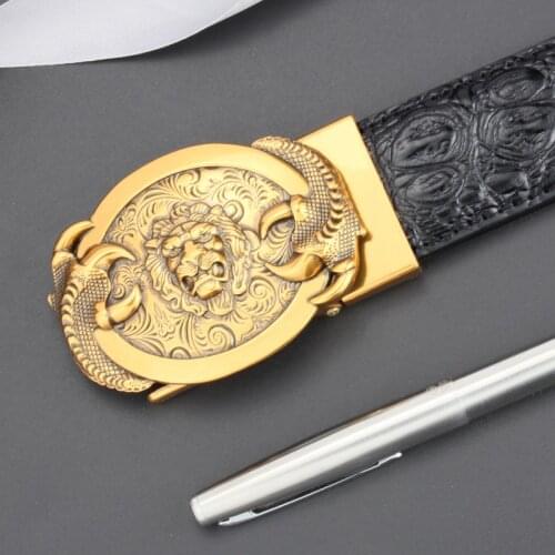[CKMN] Mens Genuine Leather Trouser Belt Fashion Gold Buckle Black Coffee Belts For Men Luxury Brand Male Leather Strap