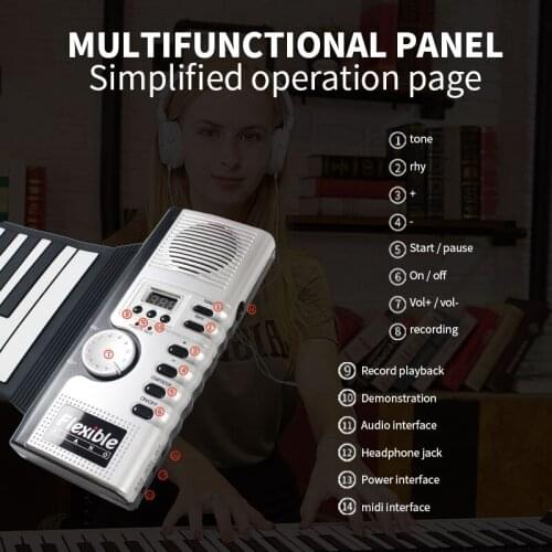 61 key roll piano portable soft keyboard midi piano