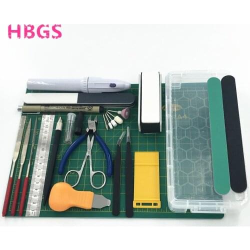 Hobby Modelling Tools Set For Gundam Tools Model DIY Accessories Cutting Mat Self Healing Grinding Machine Polishing Tools