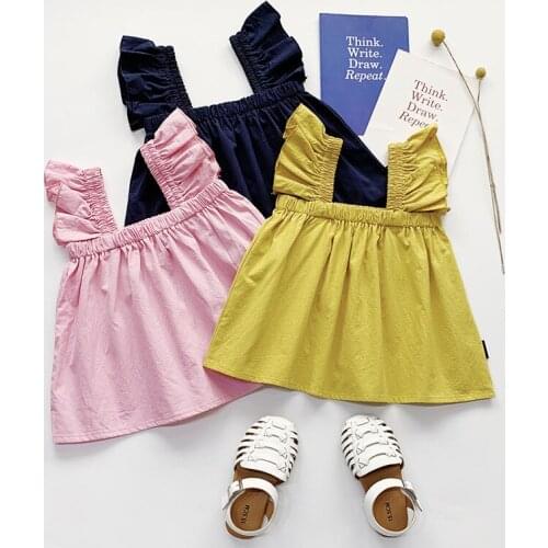 2020 New Summer Solid Color Baby Girl Shirts Kids Children Sleeveless Tops T-shirts