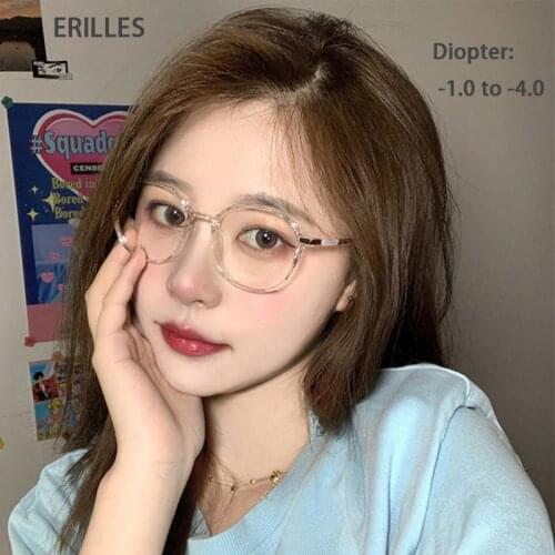 Anti Blue Light Myopia Glasses Unisex Students Anti-radiation Myopia Eyeglasses For Women TR90 Metal Frame Near-Sighted Glasses