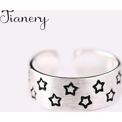 Charming Open Star Ring for Women Vintage Boho Party Rings Gothic Punk Jewelry Gifts for Girls 2021