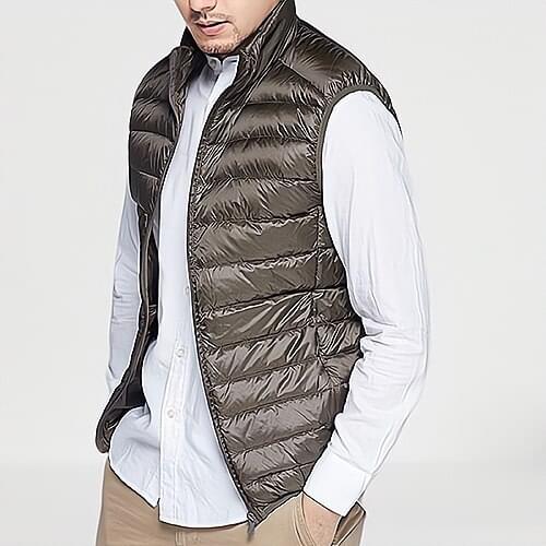 Covrlge Casual Light Men Down Vest Top Selling Zipper Big Size New Arrival 6 Colors Male White Duck Down Vest Male