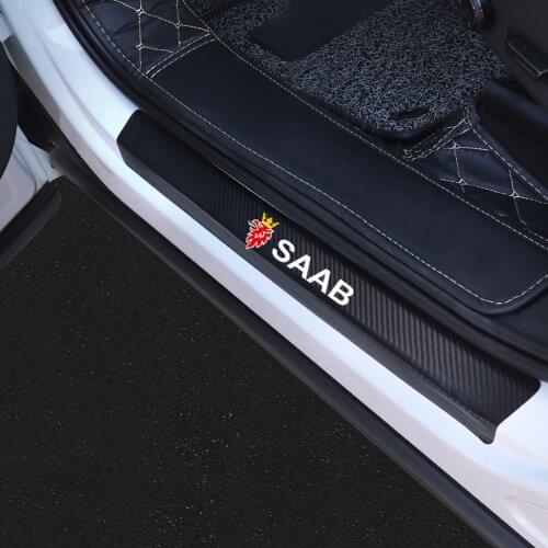 4pcs Car Door Threshold Protectors Door Sill Sticker Accessories For Saab 93 9-2X 9-3 9-X 9-3X 9-5 9-4X GT 750 94 95 96 97 99 90
