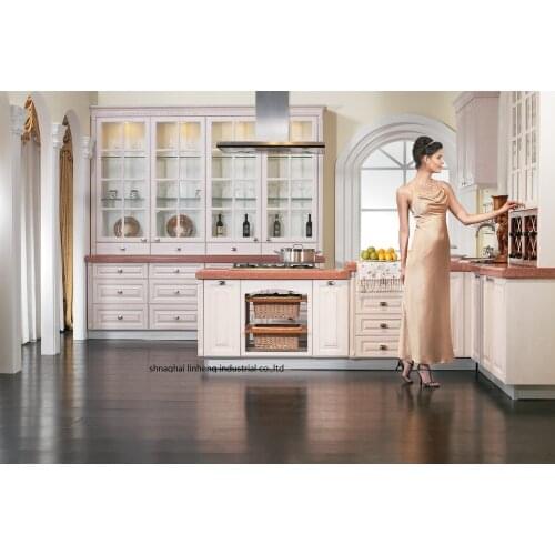 PVC/vinyl kitchen cabinet(LH-PV055)