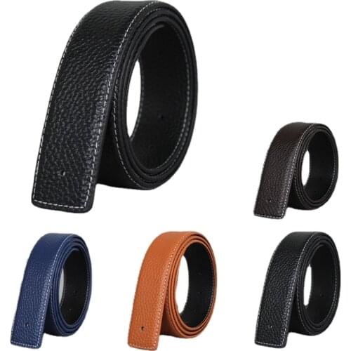 New Luxury Brand Belts for Men High Quality Pin Buckle Male Strap Genuine Leather Waistband Ceinture Mens No Buckle 3.8cm Belt