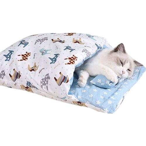 Removable And Washable Closed Nest Winter Warm Mat Pet Kennel Dog Mat Thickening Sleeping Bag For Pet Cat
