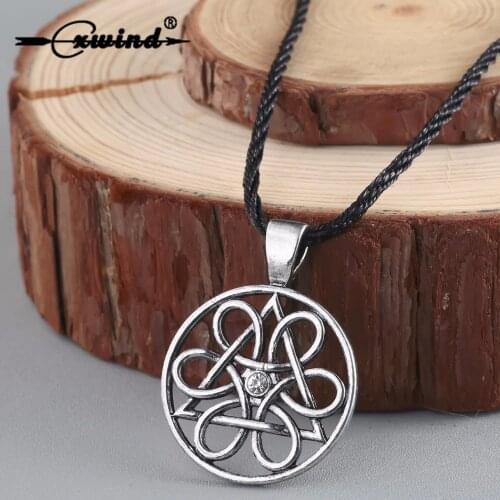 Cxwind Slavic Pendant Wheel of Life Charm Necklace Triangle Knot Symbol Jewelry Viking Pendants Necklaces Ancient Jewelry