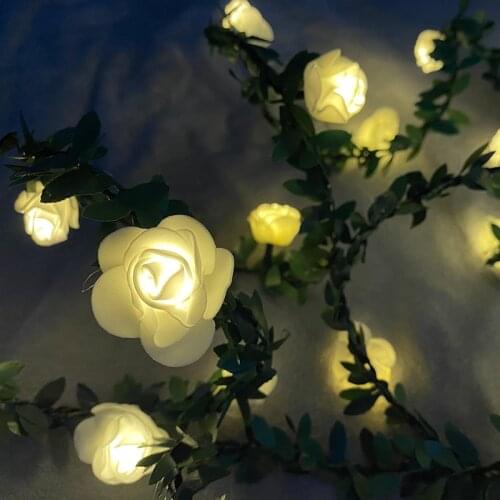 1.5m/3m/6m LED Rose Flower led Fairy Garland String Lights Battery Powered Wedding Valentines Day Event Party Decor