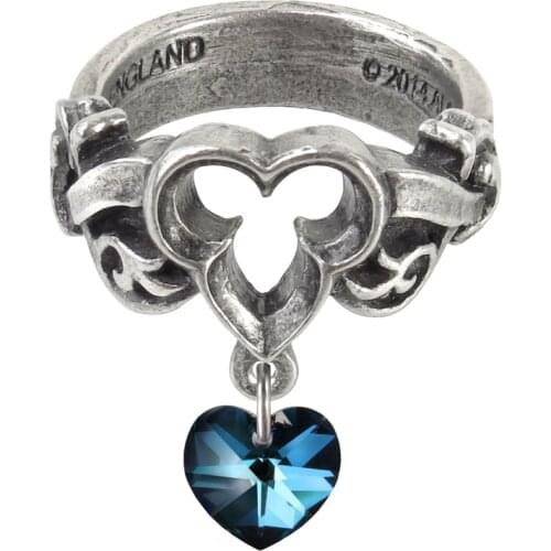 Vintage Ring Men Women Blue Heart Party Rings For Men Jewelry Silver Ring