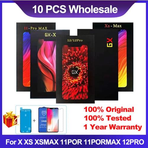 10Pcs GX OLED Display For iPhone X XS LCD Display Touch Screen Digitizer Assembly For iPhone X XS GX Oled Hard Soft Amold LCD