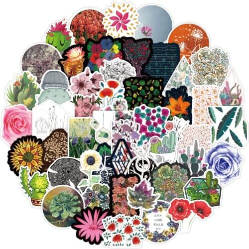100PCS botanical stickers Graffiti Stickers for DIY Sticker on Travel Case Laptop Skateboard Guitar Fridge Phone Decal Luggage